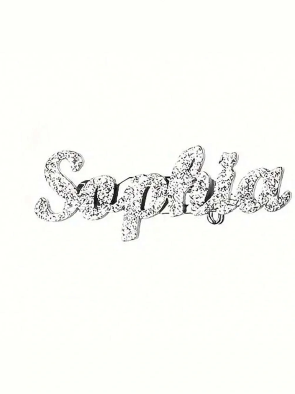 NWT Custom 'Sophia' Script Name Brooch Pin in Silver Tone